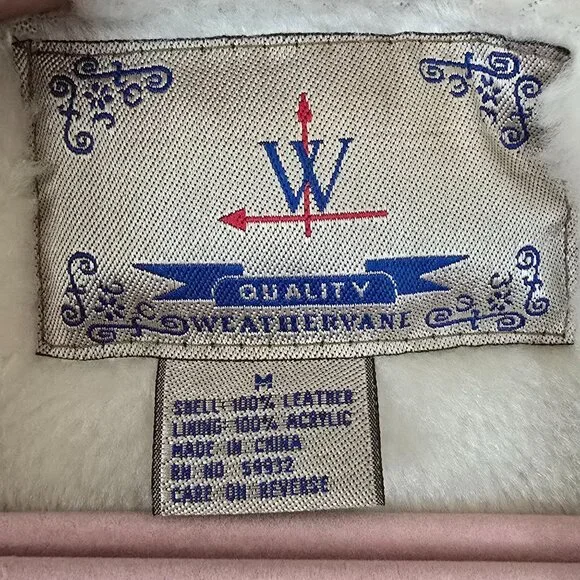 VTG Weathervane Women Suede Leather Coat Med Hood Fleece Lining Western Cowgirl - Picture 2 of 12